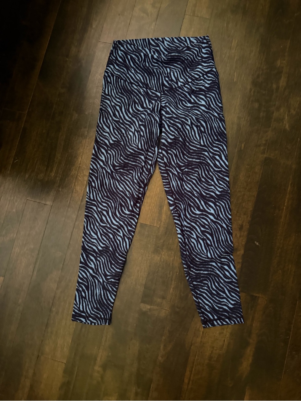 aerie Blue and Black Zebra-Print High-Rise Leggings